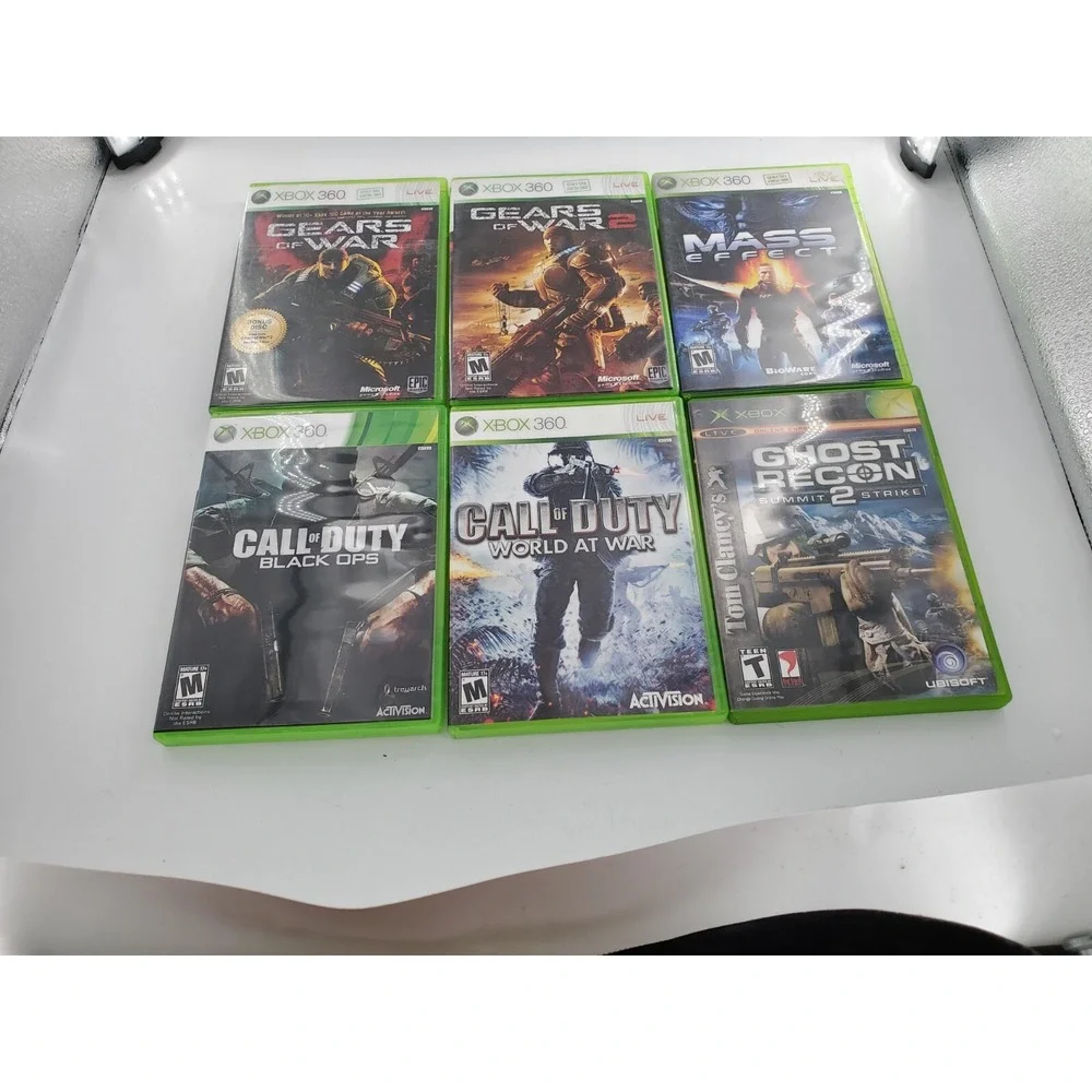 Lot of 10 Xbox Games Call of Duty, Gears of War, Mass Effect, Ect Complete